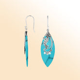 AE-1109-TQ Sterling Silver Earring With Turquoise Shell Jewelry Bali Designs Inc